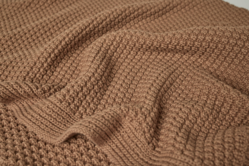 Organic Knit Throw and Decorative Pillow Cover Set by Sonfan