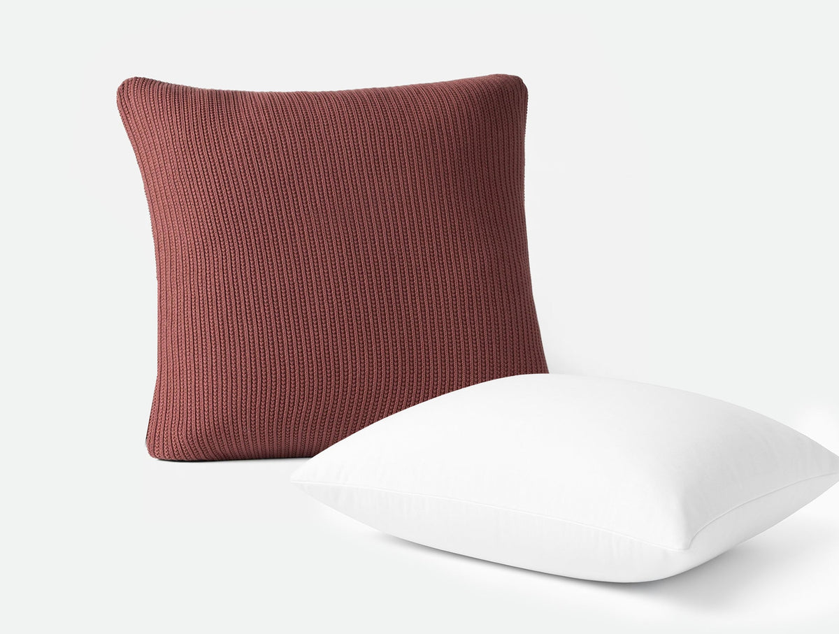 Organic Knit Decorative Pillow Cover with Insert Set by Sonfan