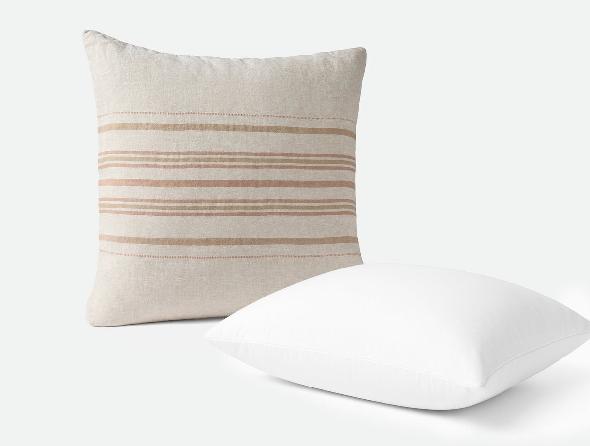 Organic Linen Decorative Pillow Cover and Insert Set by Sonfan