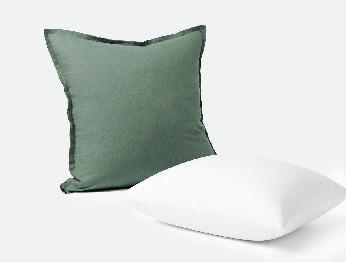 Organic Linen Decorative Pillow Cover and Insert Set