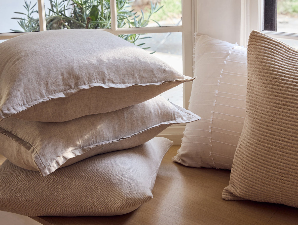 Organic Linen Decorative Pillow Cover and Insert Set