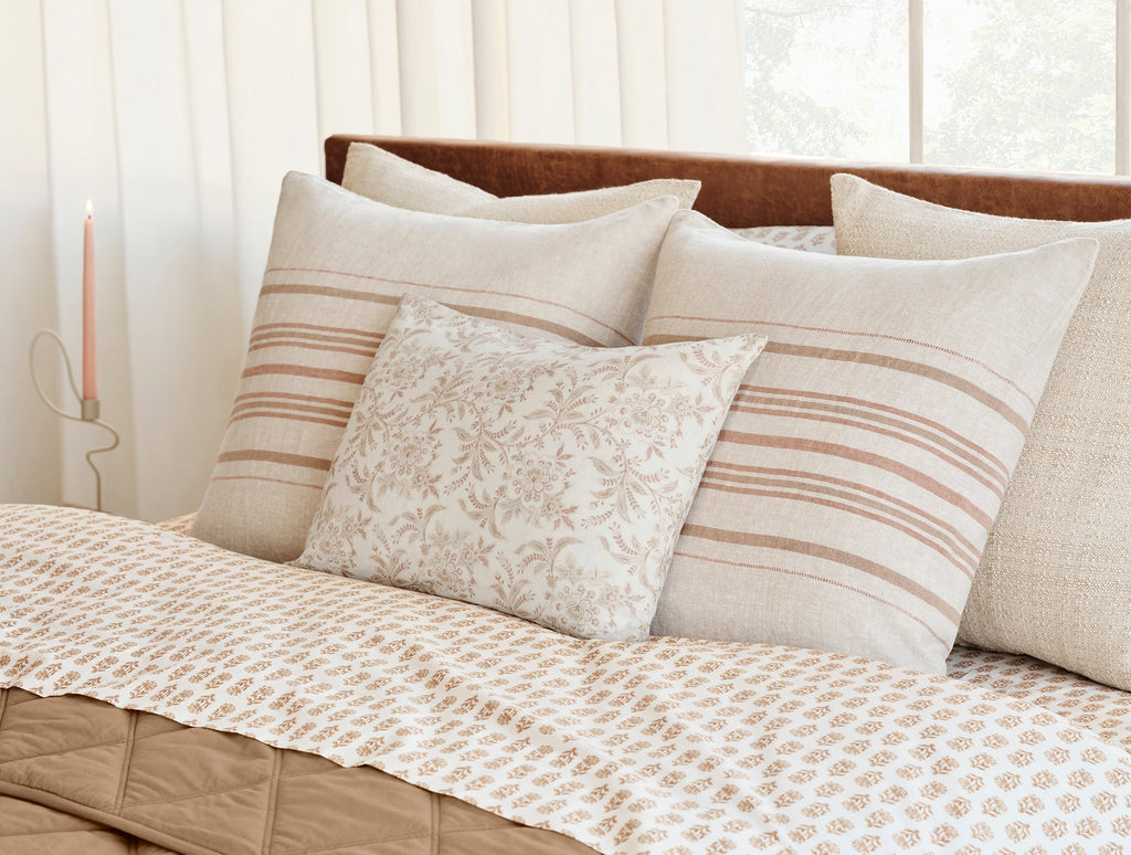 Organic Linen Decorative Pillow Cover and Insert Set by Sonfan