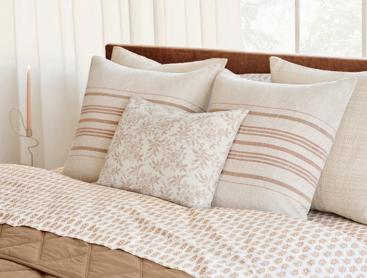 Organic Linen Decorative Pillow Cover and Insert Set by Sonfan