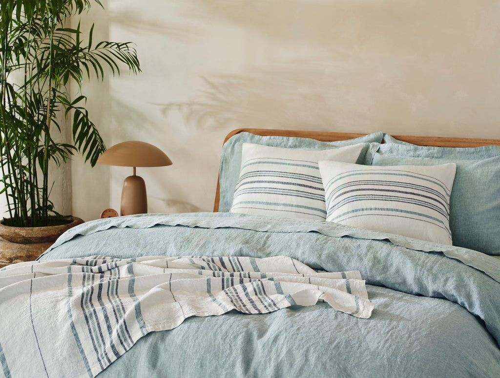 Organic Linen Decorative Pillow Cover and Insert Set by Sonfan
